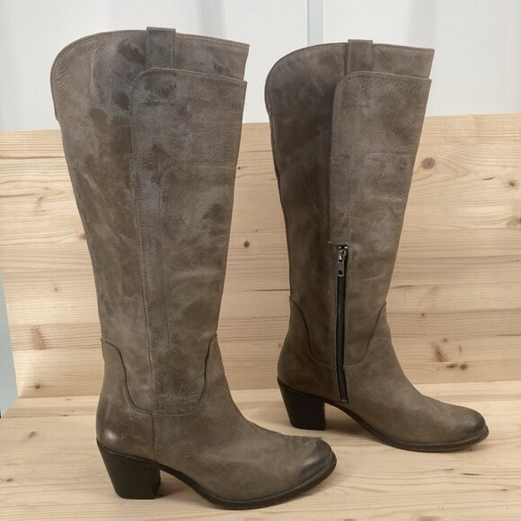 Frye Womens Jackie Tall Leather Boots Sz 9 Brown Taupe Tan Equestrian Southwest - Picture 2 of 16